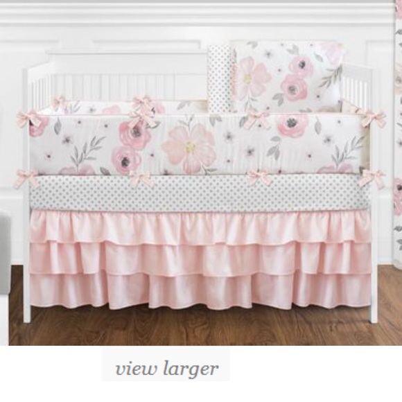 sweet jojo Other Preowned Sweet Jojo Baby Bumpers Blush Floral